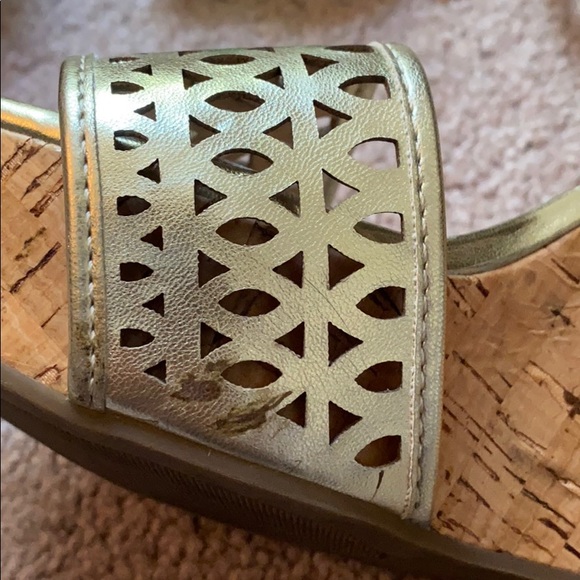 BCBGeneration Pippi Gold Strap Platform Cork Wedge - Picture 5 of 13